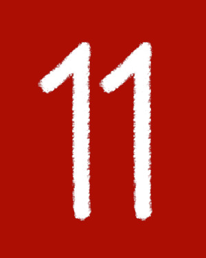 Weiße Kreideelf auf Braunrot