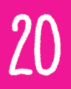 Weiße Kreidezwanzig auf Pink