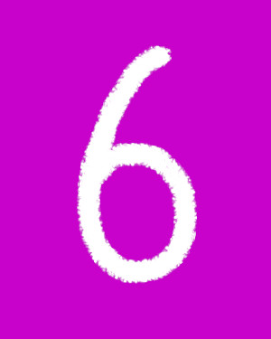 Weiße Kreidesechs auf Fuchsia