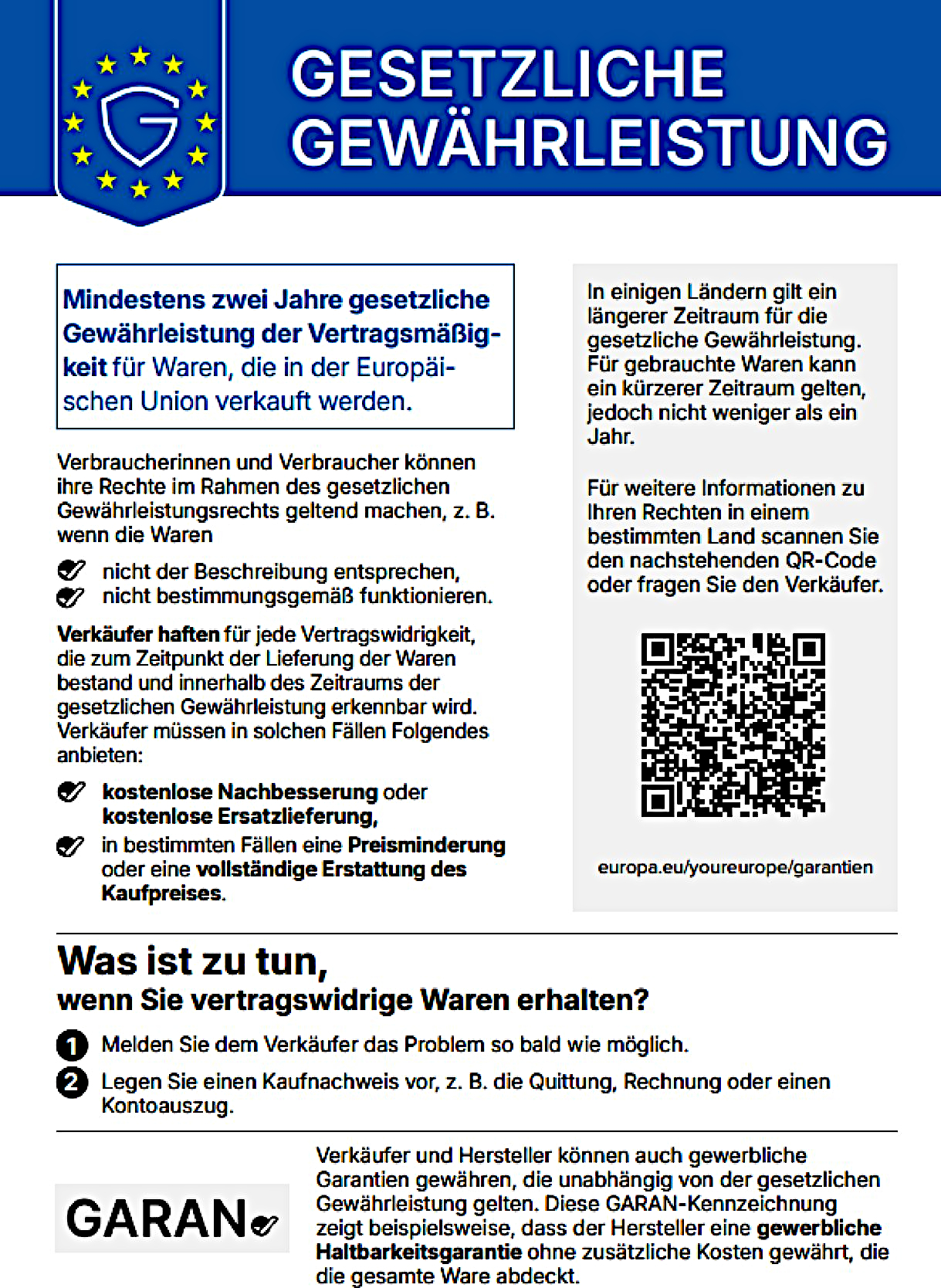 Gewährleistungslabel