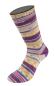 Preview: Socke aus Landlust Die Sockenwolle Farbe 721 Rosa/Ecru/Grün/Blauviolett/Safrangelb/Pink/ Fuchsia Gestreif