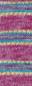 Preview: Farbmuster der Meilenweit Cashmere 100 Pista Farbe 146 Hell-/Dunkelfuchsia/Weiß/Ocker/Türkis/Hellblau gestreift
