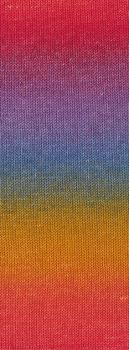 Preview: Farbmuster von der Cool Wool Big Color Farbe 4048 Hell-/Weinrot/Rotviolett/Petrolblau/Oliv/Curry/ Orange
