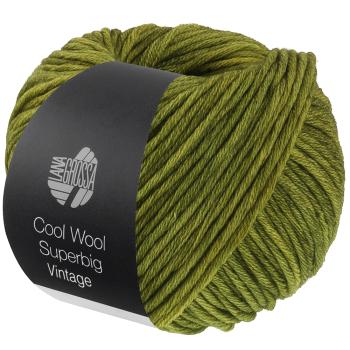 Ein Knäuel Cool Wool Superbig Vintage Farbe 7261 Oliv
