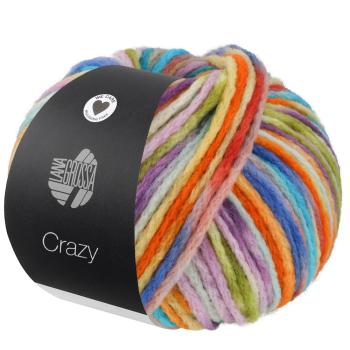 Ein Knäuel Crazy Farbe 8 Türkis/Lachs/Lila/Zartgrün/Himbeer/Orange