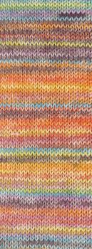 Preview: Farbmuster der Meilenweit Cashmere 100 Inverno Farbe 121 Flieder/Hellblau/Gelb/Orange/Limette/Altrosa/Rot/Camel/Taupe/Türkis
