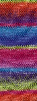 Preview: Farbmuster der Meilenweit 100 Fontana Farbe 5453 Frühlingsgrün/Rostrot/Blauviolett/Zyklam/ Blau/Royal/Fuchs