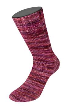 Eine Socke aus der Vintage Socks Multi Farbe 1058 Hellrosa/Rosa/Pink/Weinrot/Brombeer/Lachsrot/ Violett