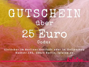 Preview: Gutscheinkarte Motiv 2 - pink-rote Knäule im Hintergrund