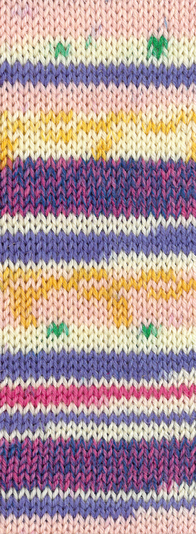 721 Rosa/Ecru/Grün/Blauviolett/Safrangelb/Pink/ Fuchsia Gestreift / mit Jacquard 