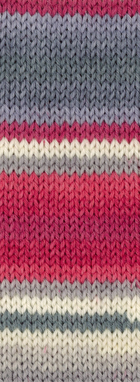 119  Silber-/Mittel-/Dunkelgrau/Orient-/Tomatenrot/Ecru Gestreift 