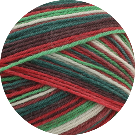 6799  Rot/Hellgrün/Weiß/Dunkelrot/grün 