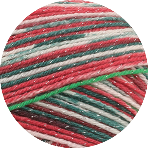 6802  Dunkelgrün/Weiß/Rot/Hellgrün/ Dunkelrot + Lurex