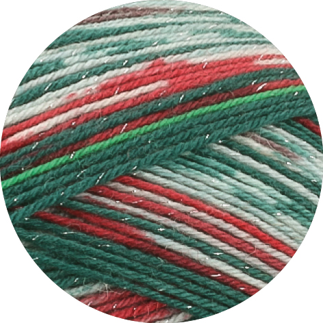 6804 Rot/Dunkel-/Hellgrün/Weiß/Dunkelrot + Lurex