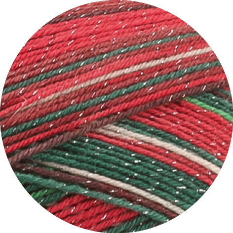 6805 Weiß/Dunkelgrün/Rot/Dunkelrot/ Hellgrün + Lurex