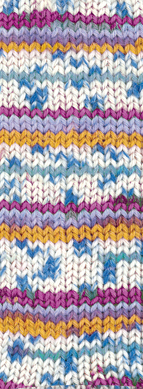 1109 Fuchsia/Lila/Violett/Safrangelb/Weiß/Graublau/Jeans 