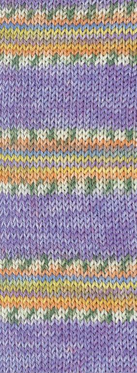 145 Lila/Violett/Weiß/Graugrün/Orange/Himmelblau/Zitrusgelb gestreift 