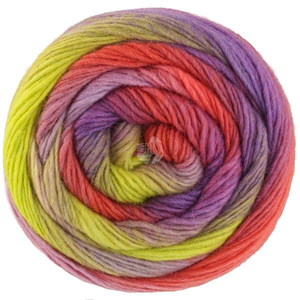Ein Knäuel der Meilenweit 100 Color Mix Soft Socke in der Farbe 8062