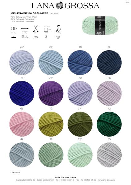 Meilenweit 50 Cashmere Farbkarte 2026/1