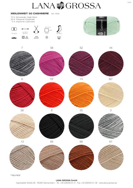 Meilenweit 50 Cashmere Farbkarte 2026/2