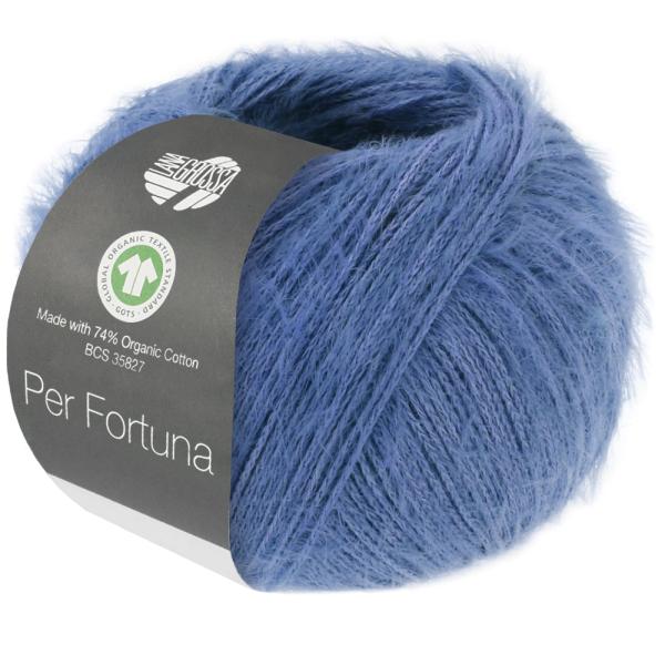 Ein Knäuel Per Fortuna in der Farbe  62 Veilchenblau