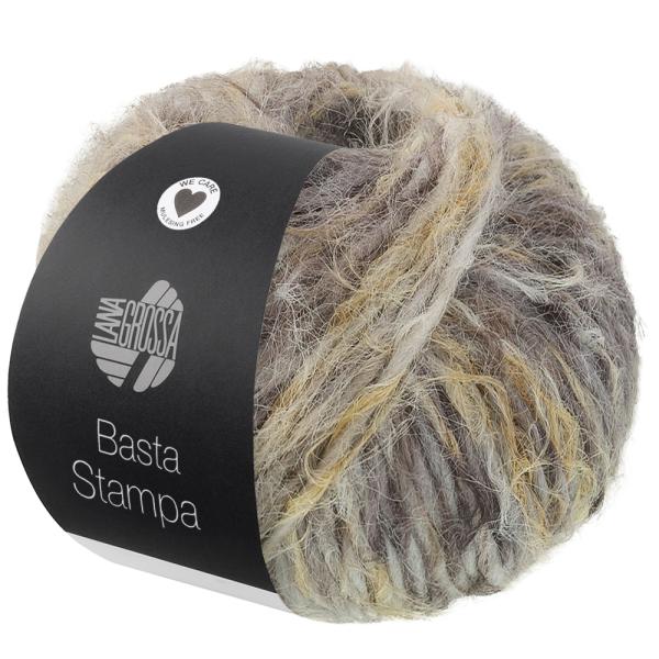 Ein Knäuel Basta Stampa Farbe 208 Silber-/Hellgrau/Grau/Vanille