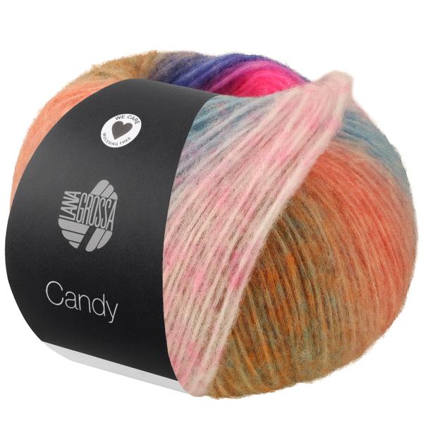 Ein Knäuel Candy Farbe 6 Fuchsia/Grünbeige/Orange/Dunkelblau/Pink/ Lachs/Violett/Braun