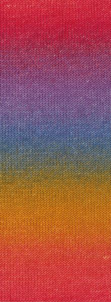 Farbmuster von der Cool Wool Big Color Farbe 4048 Hell-/Weinrot/Rotviolett/Petrolblau/Oliv/Curry/ Orange