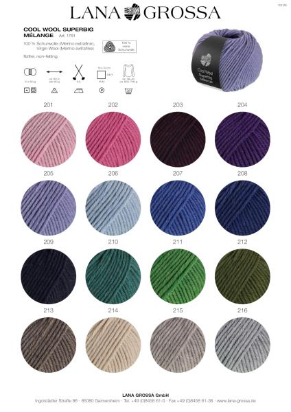 Farbkarte 1 Cool Wool Superbig Mélange