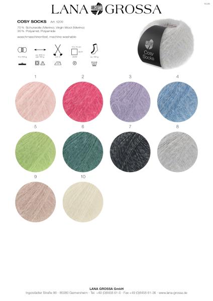 Farbkarte der Cosy Socks