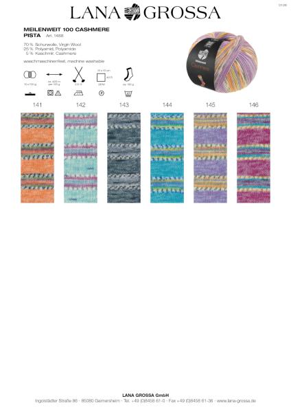 Farbkarte Meilenweit Cashmere 100 Pista