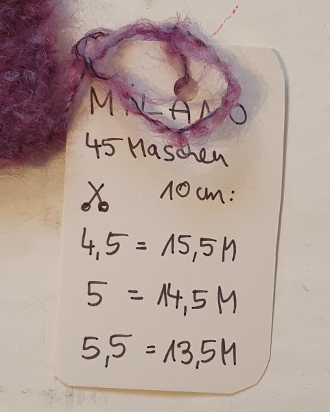 Infos zur Strickprobe Milano