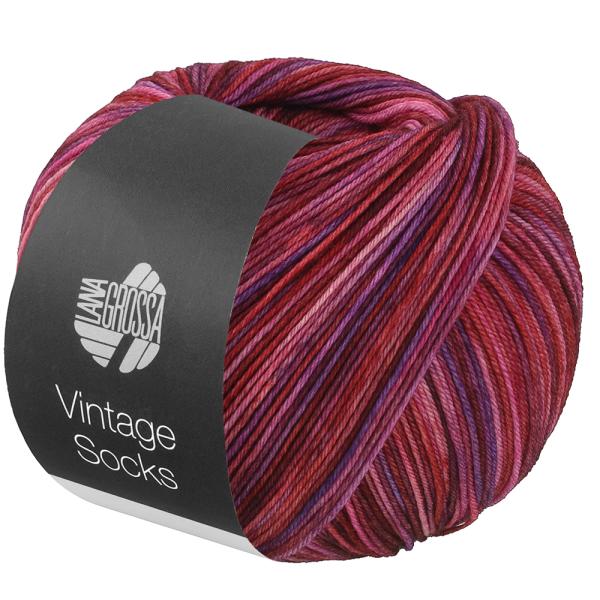 Ein Knäuel Vintage Socks Multi Farbe 1058 Hellrosa/Rosa/Pink/Weinrot/Brombeer/Lachsrot/ Violett