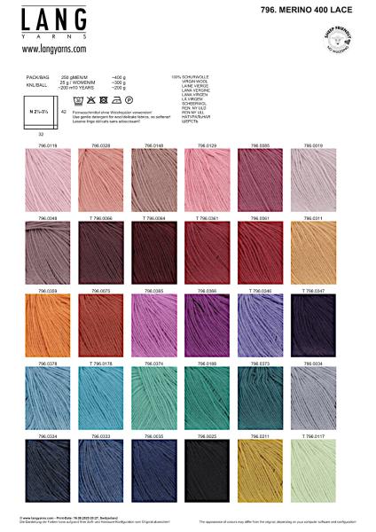 Merino 400 Lace Farbkarte 1