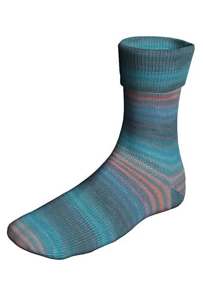 Super Soxx 6fach Color Farbe 533 Türkis/ Lachs/ Braun