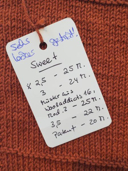 Strickprobe Sweet Info
