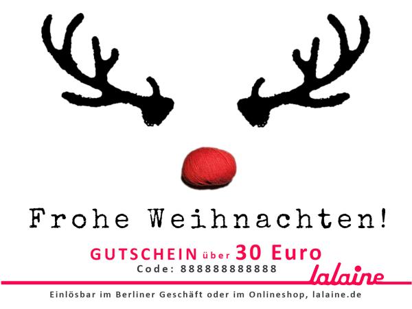 Druckvorlage des weihnachtlichen Geschenkgutscheines